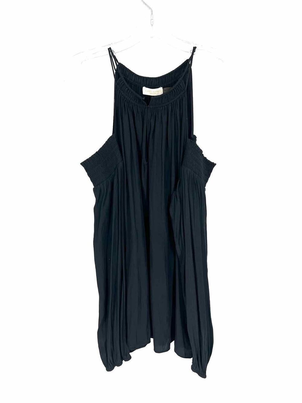 Ramy Brook Size M Black Cold Shoulder Solid Designer Top-Long Sleeve